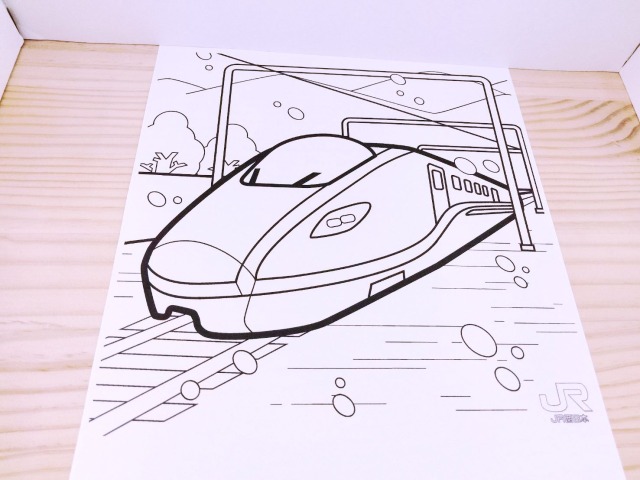 電車、新幹線ぬりえ