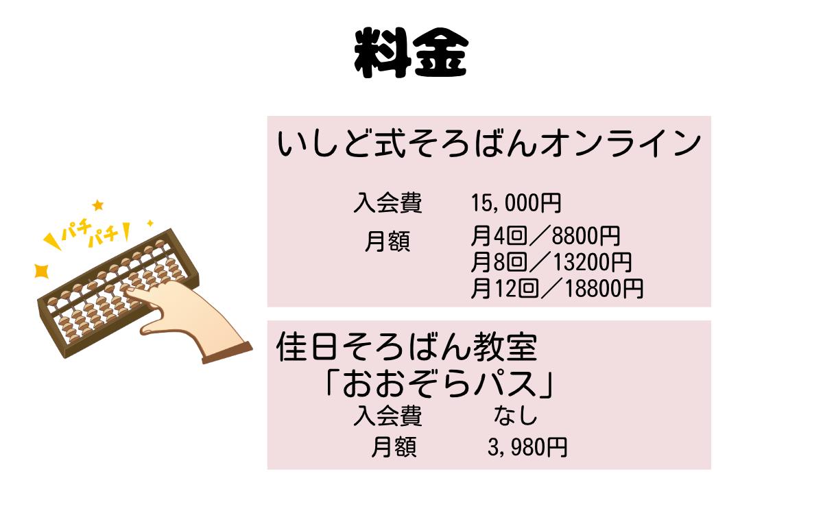 いしど式佳日そろばん料金